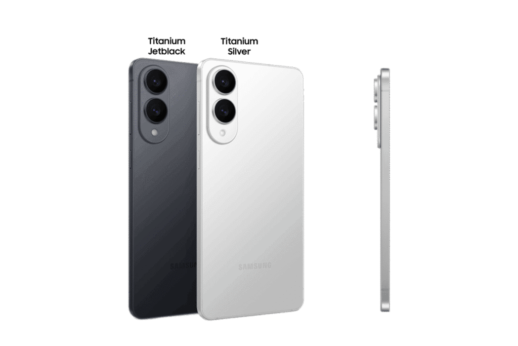 Samsung S25 Edge front and back design showcasing its sleek curved display