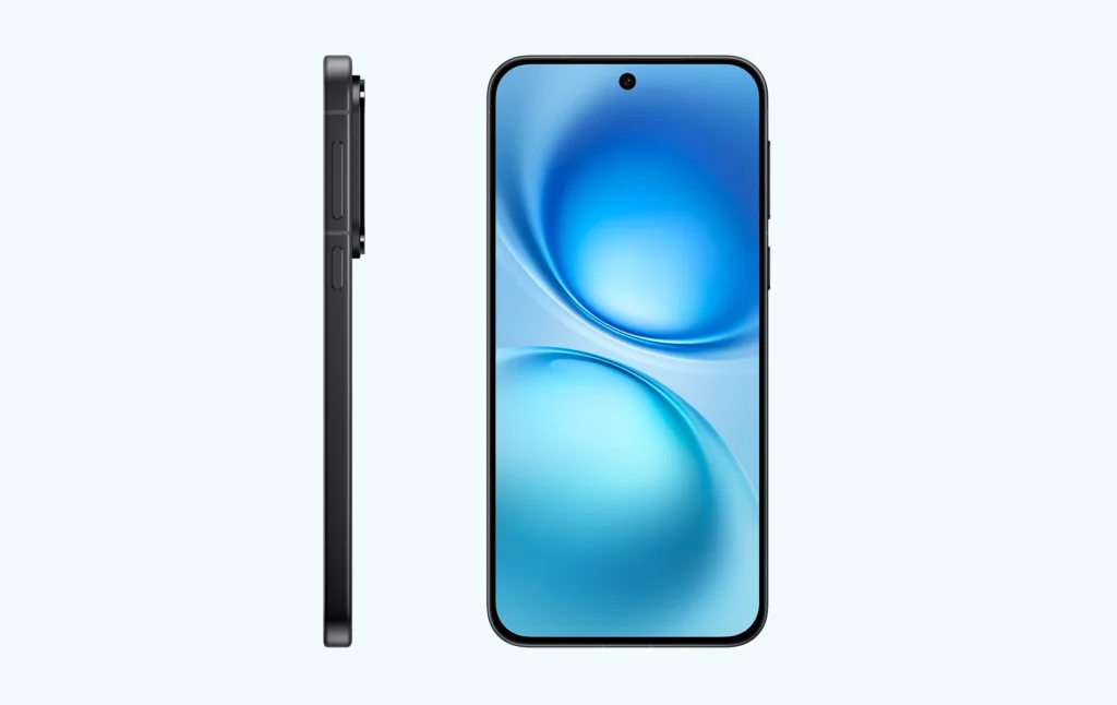 vivo X200 FE front display and side profile showing ultra-slim bezels and camera bump design